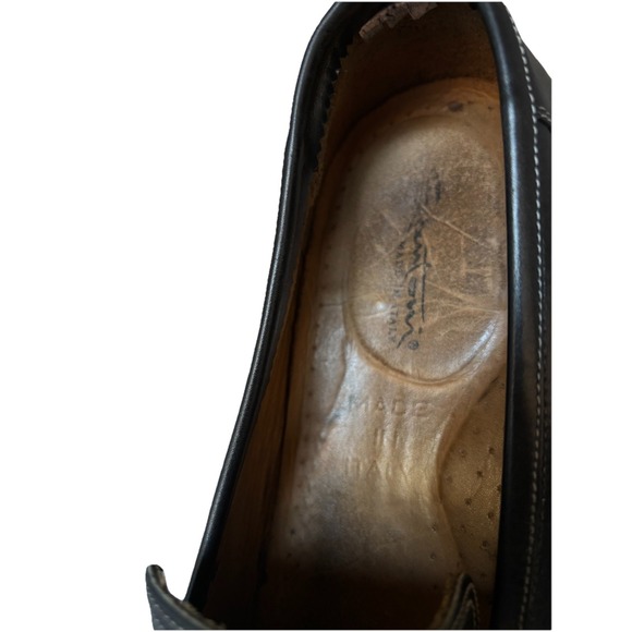 Santoni Ikangia‎ Men\'s Black Leather Slip On Penny Loafers Shoes 12 D Executive main image 10